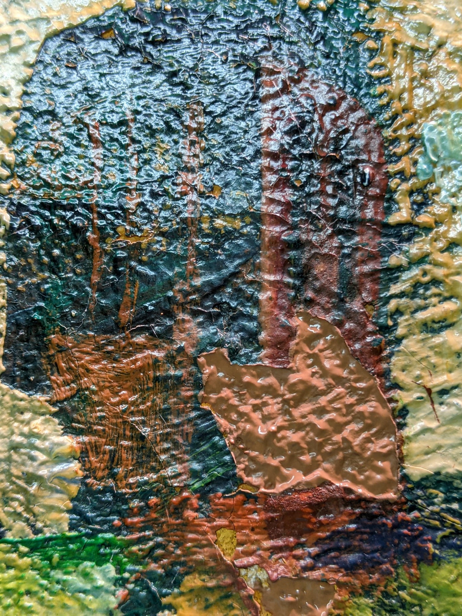 Paysage avec chapelle détail après masticage